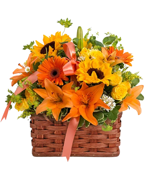 Cesto di girasoli